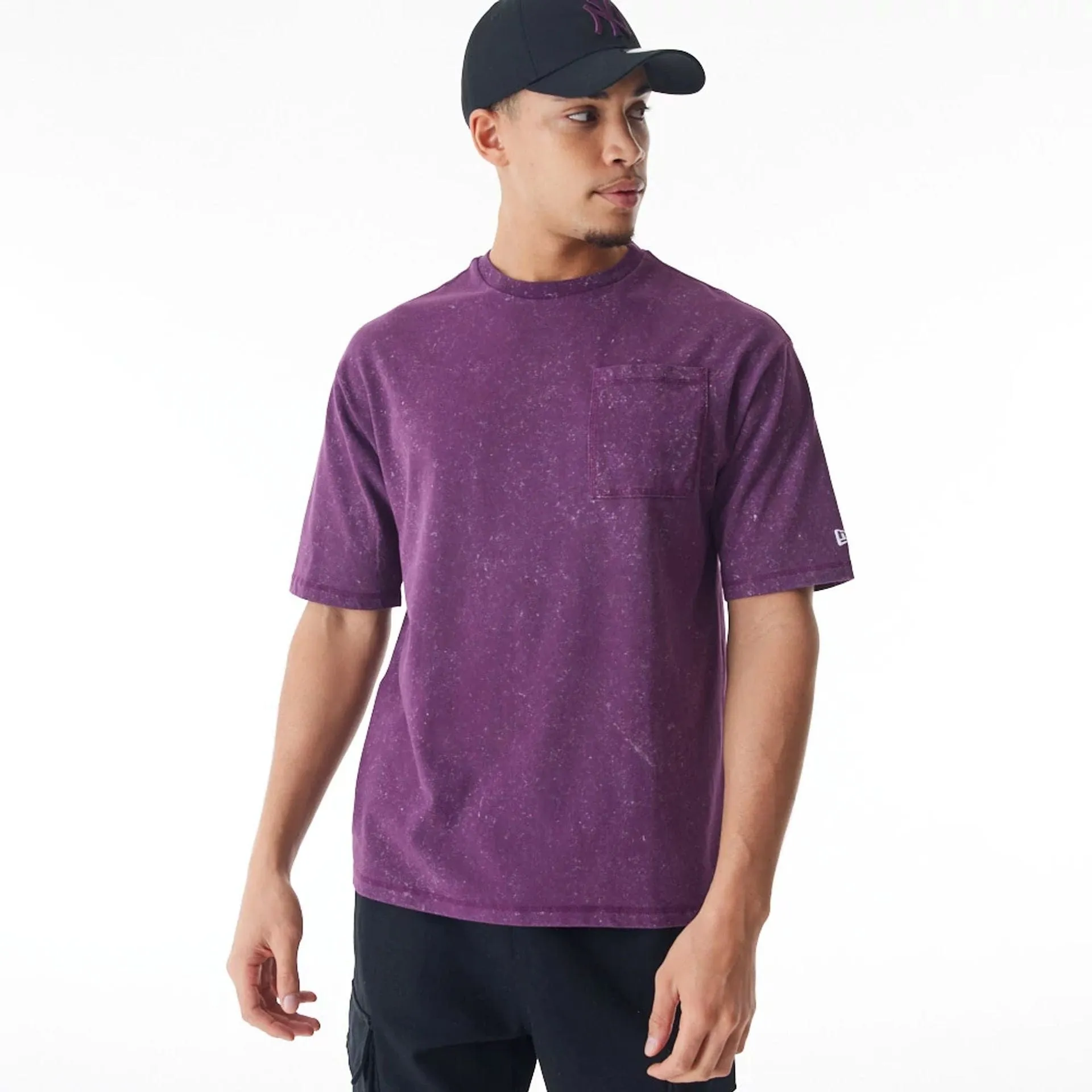 BiodegradableMaterial Eco Friendly Dye New Era Wash Dark Purple Oversized T-Shirt