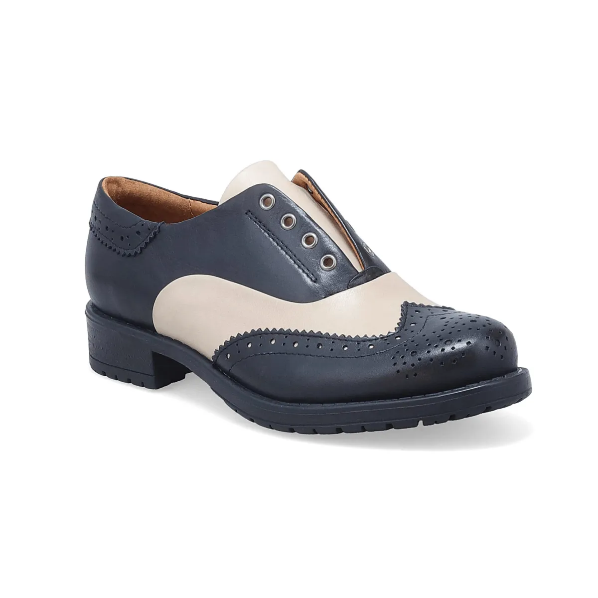 Miz Mooz Women's Peabody Black/Cream Leather Smooth Motion