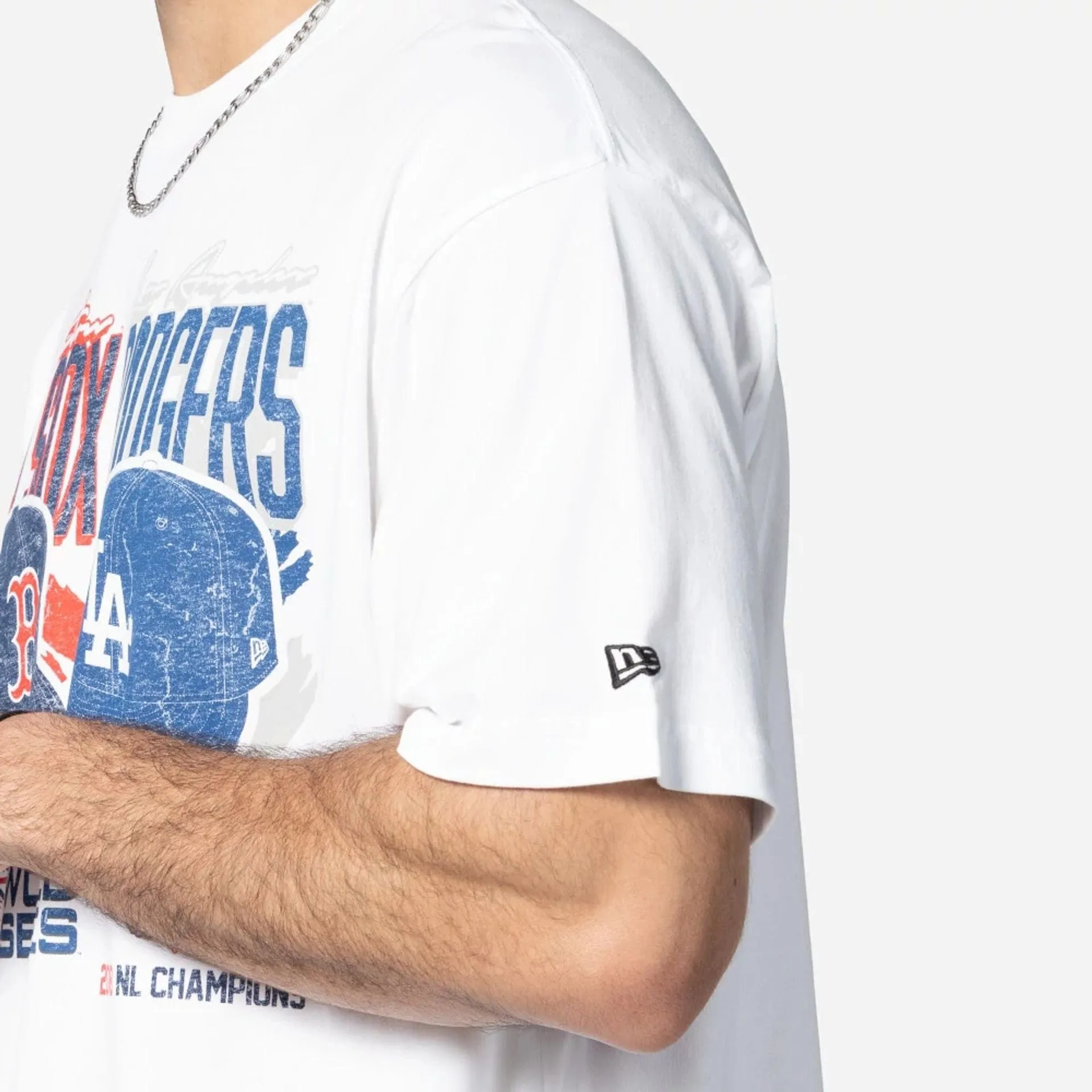 MLB Dueling Logos Sport Classic White T-Shirt Slim Waist Beach relaxation