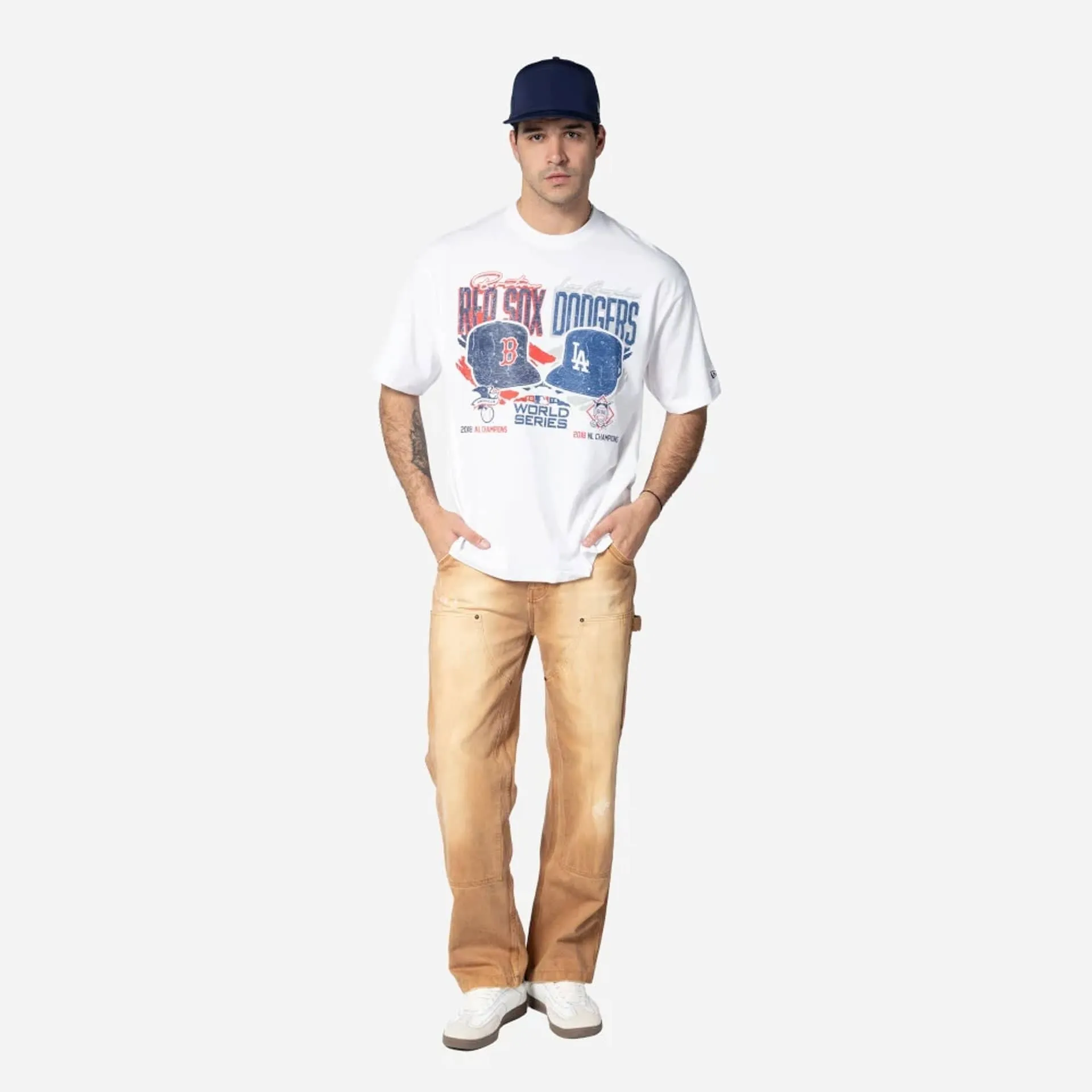 Timeless Fit Layered Comfort MLB Dueling Logos Sport Classic White T-Shirt