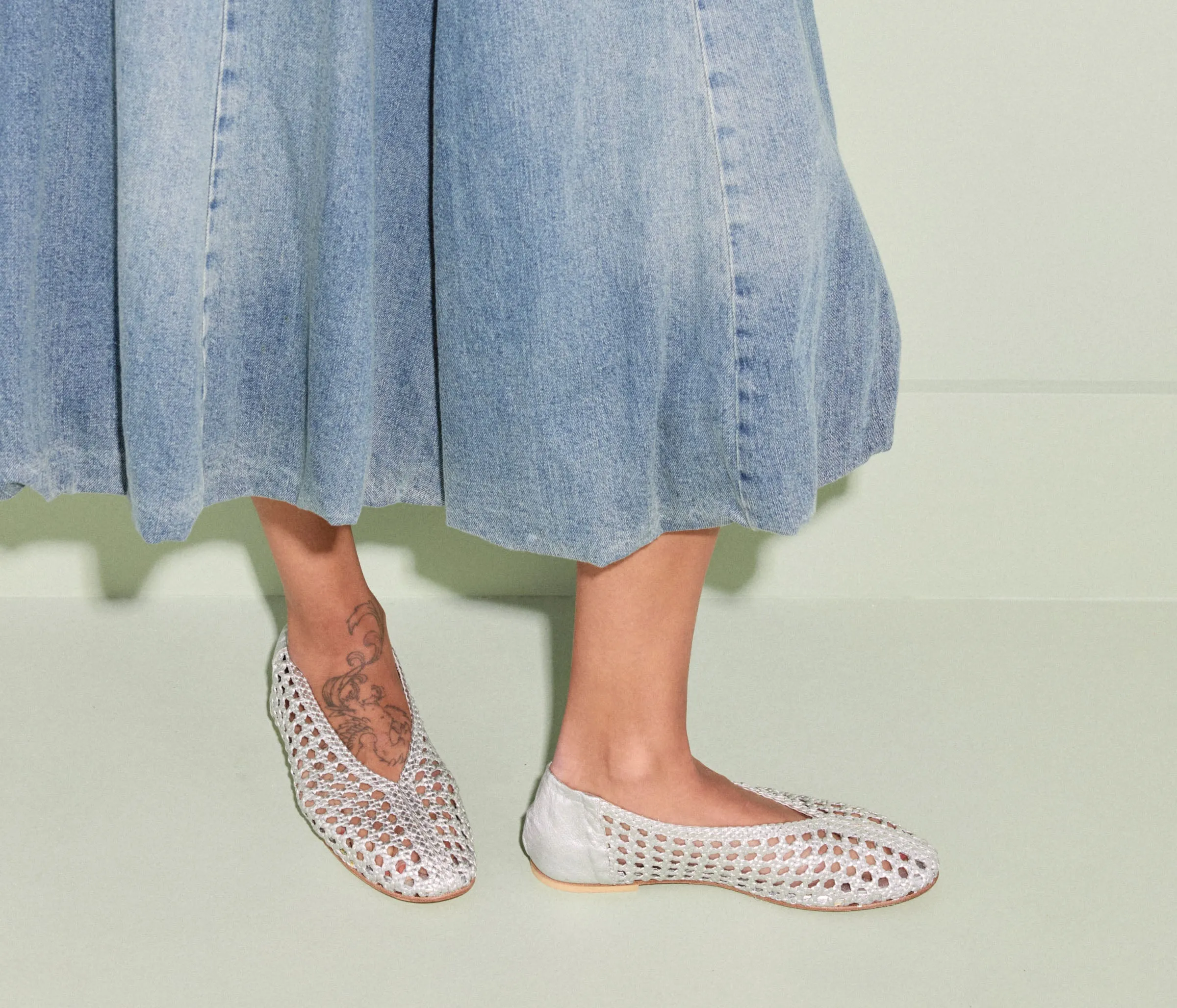 Pose Time RILEY OPEN WEAVE BALLET FLAT