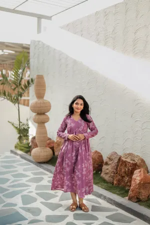 relaxed shape Smart Vibe Astral Pink with Aurara Bloom floral printed Cotton Dress