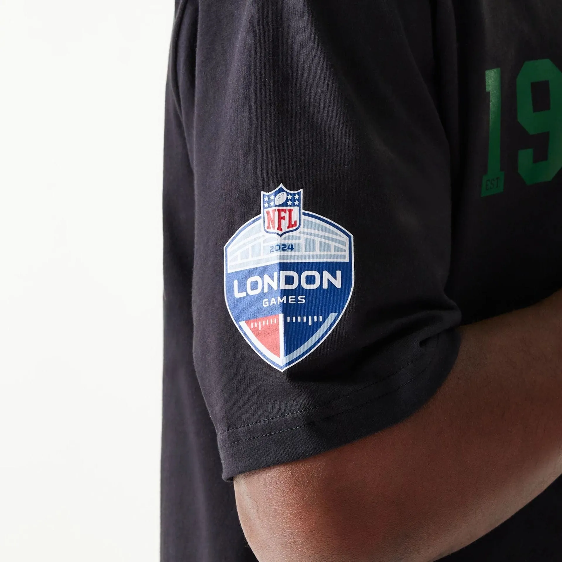 New York Jets NFL Games Square Arch Black Oversized T-Shirt Travel Comfort Style