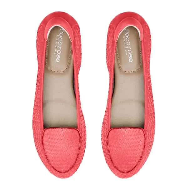 Season Ready Clapham - Coral Woven Leather Loafers