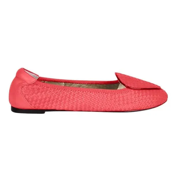Port Path Sleek Form Clapham - Coral Woven Leather Loafers