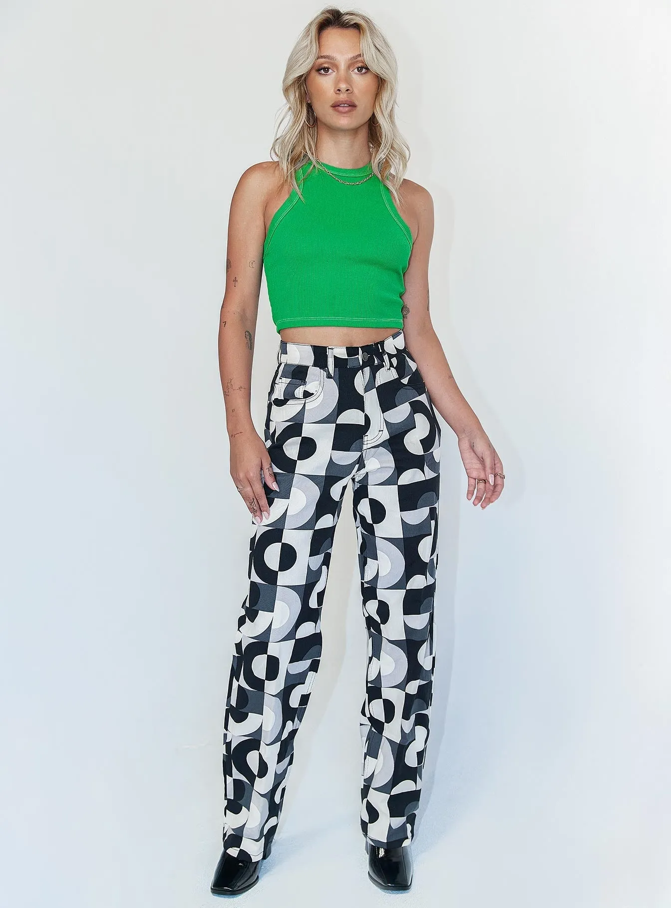 Trend Setter Trendy Premium Motel Parallel Jeans Retro Optic Spot