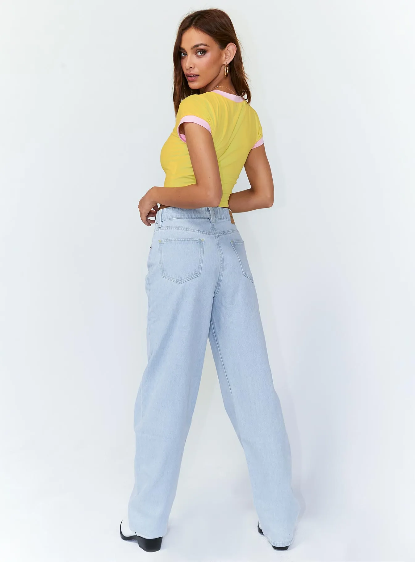 Motel Parallel Jeans Super Light Wash Casual Classic Sleek Waist