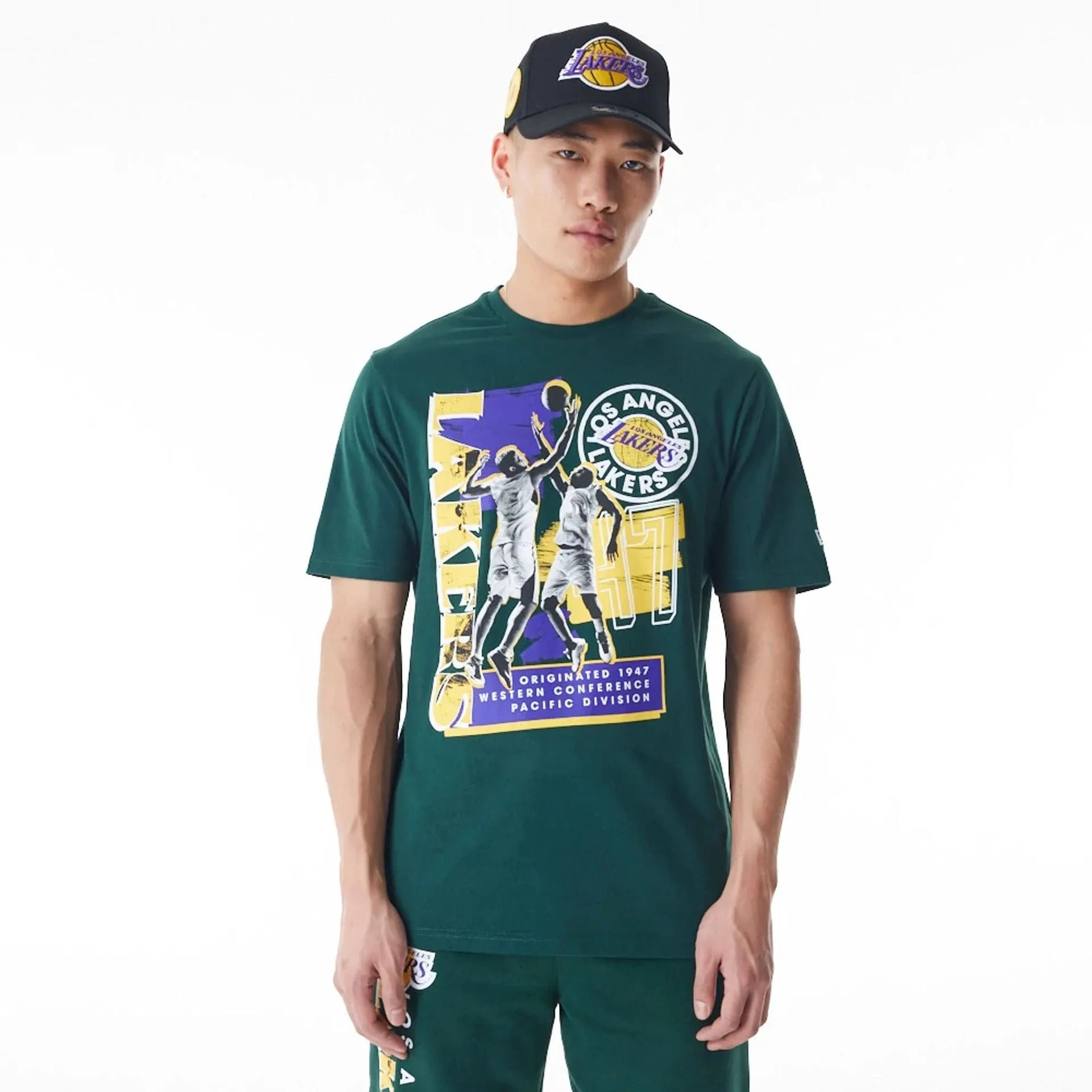 Sustainable Production Process LA Lakers NBA Player Graphic Dark Green T-Shirt