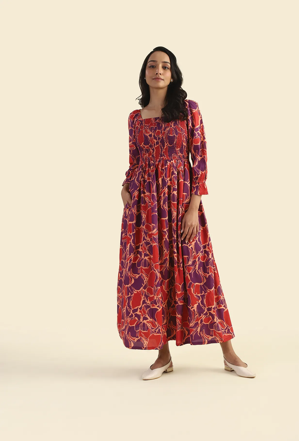 Basic essential Mulberry Violet Reverie Smock Dress