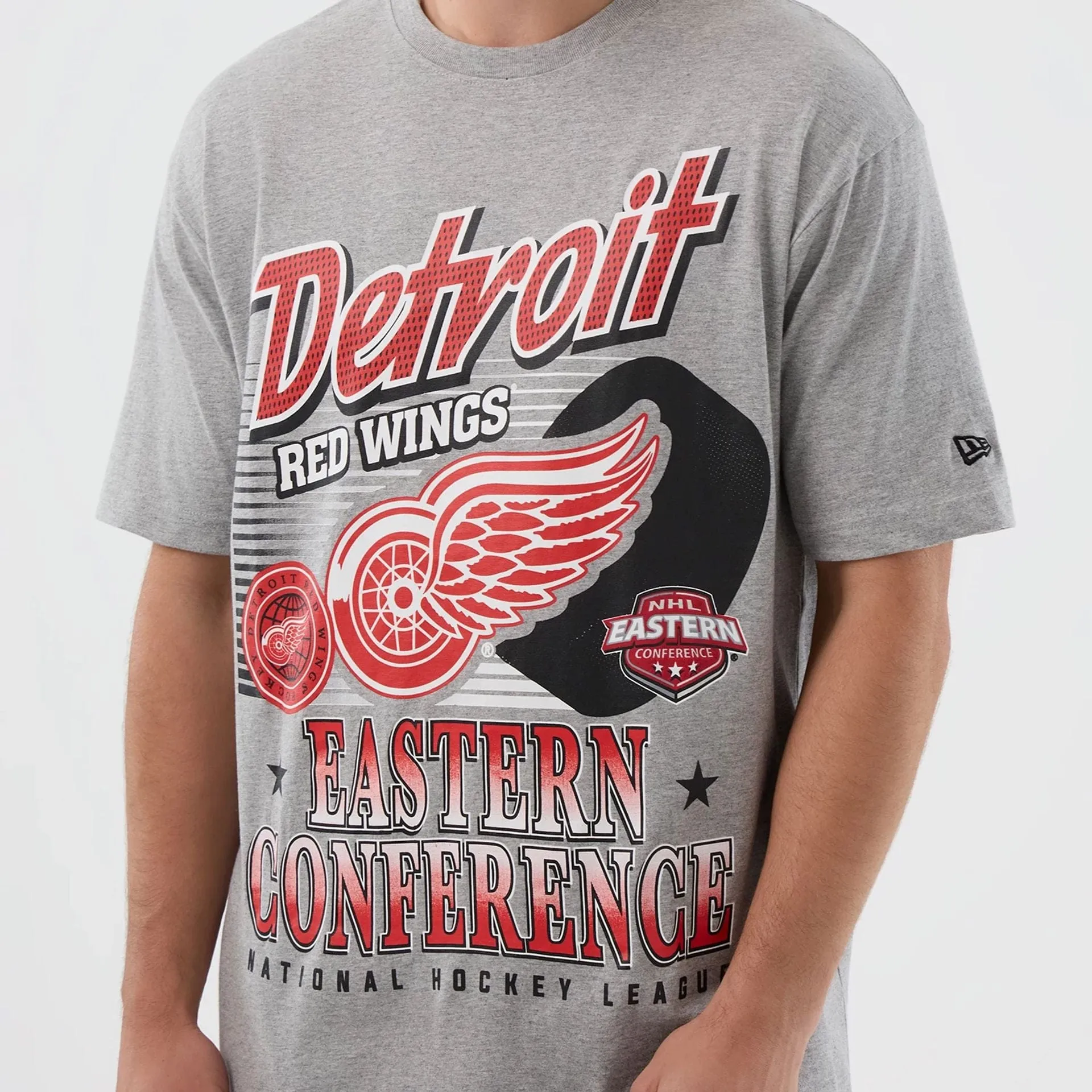 Stretchable Knit Relaxed and Easy Detroit Red Wings NHL Sport Classic Grey T-Shirt