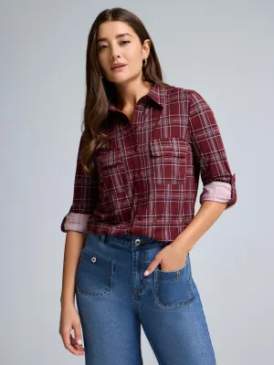 StaticResistant Plaid Button-Up Shirt