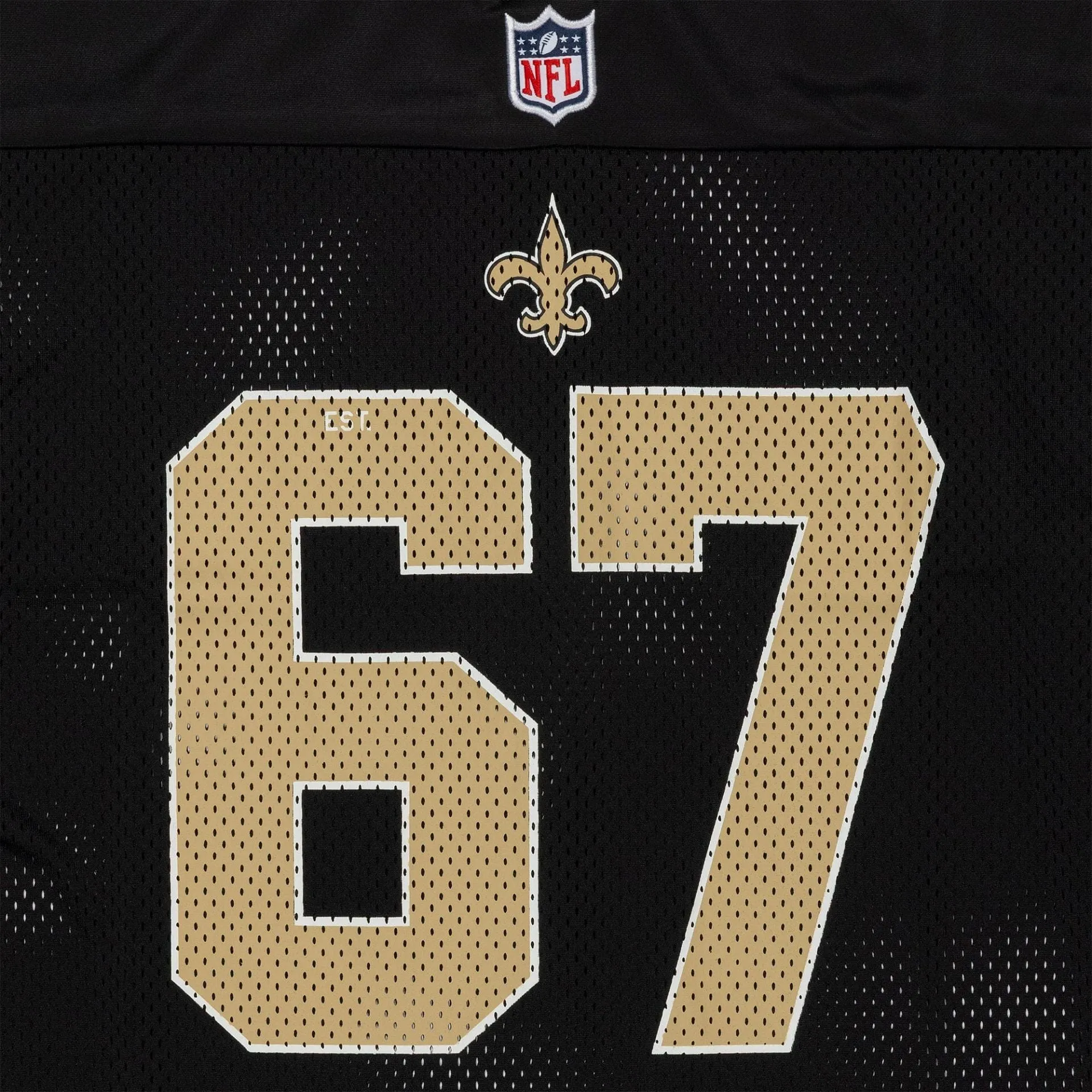 New Orleans Saints NFL Mesh Black Mesh Jersey Bright and Bold