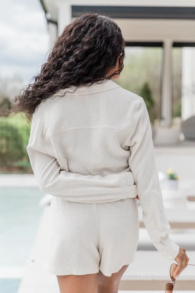 My First Pick Ivory Textured Collared Romper FINAL SALE casual fun