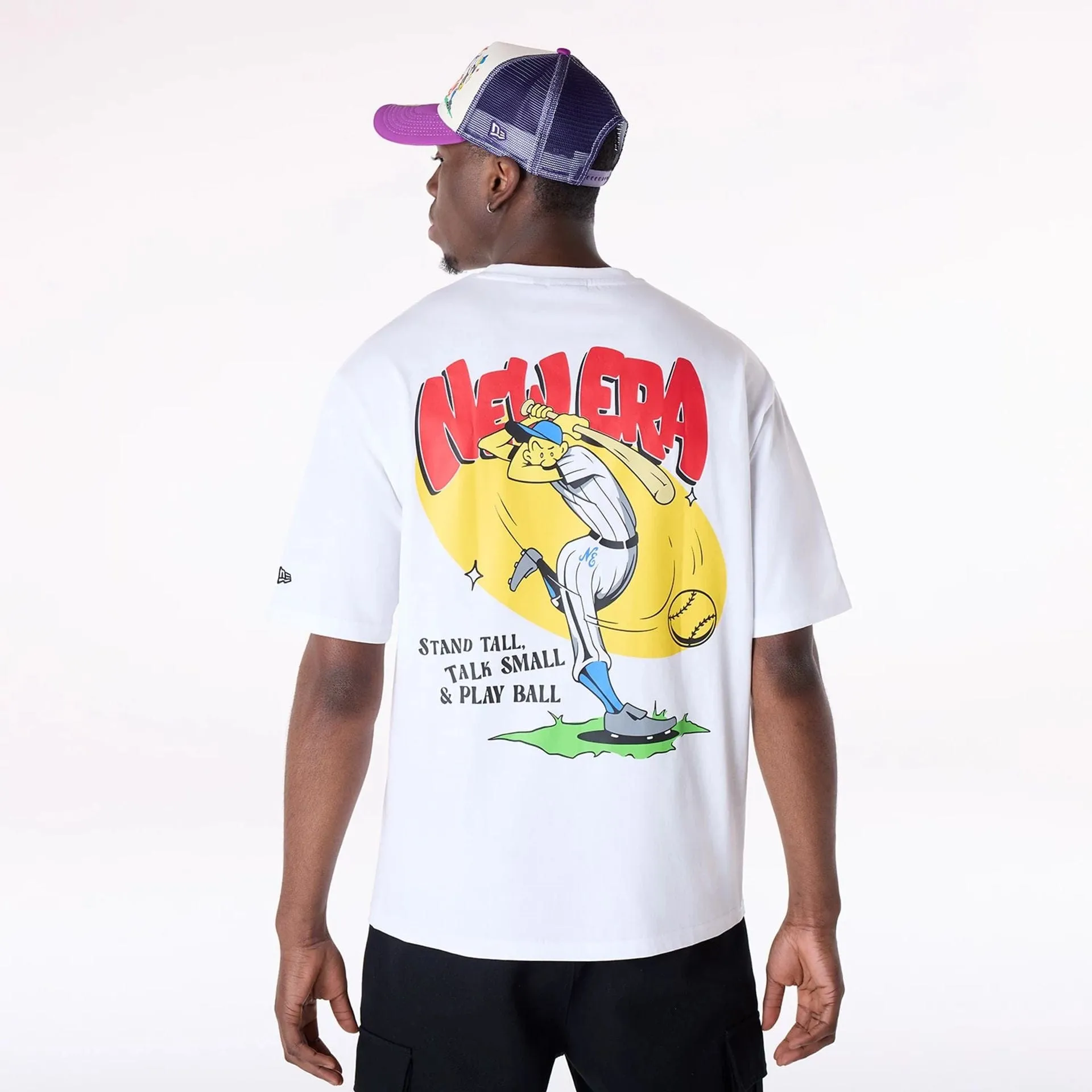 New Era Baseball Graphic White Oversized T-Shirt LowImpact Manufacturing