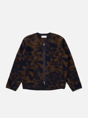 Navy/Brown Studio Fleece Zip Liner Jacket Casual Outdoor