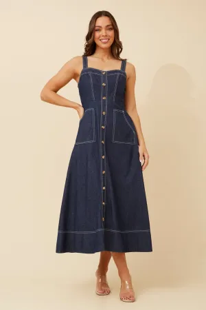 Cozy Wear NEBRASKA SLEEVELESS DENIM DRESS