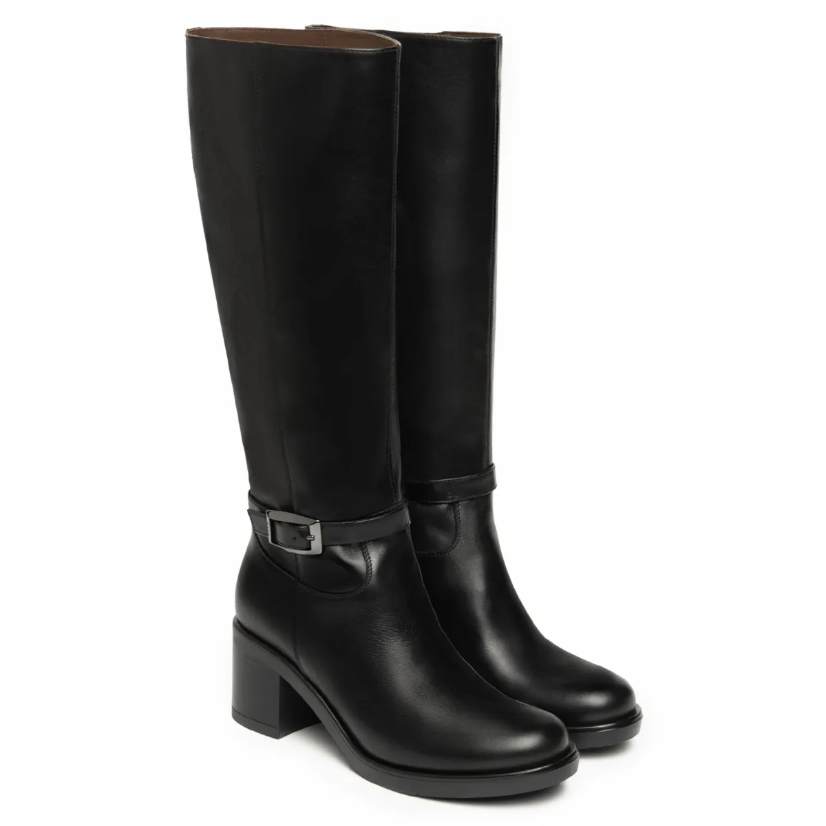 NeroGiardini Women's I514730D Black Leather Comfort Feel