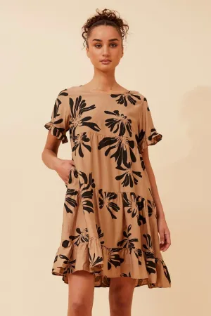 RELLY ABSTRACT PRINT DRESS Texture Softness