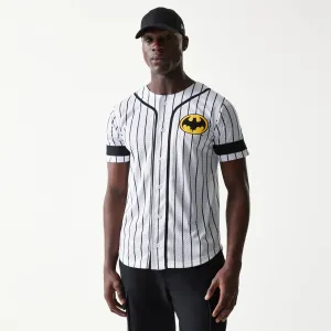 Yarn Dyed Fabric Multi Panel Structure New Era Batman Pinstripe White Jersey