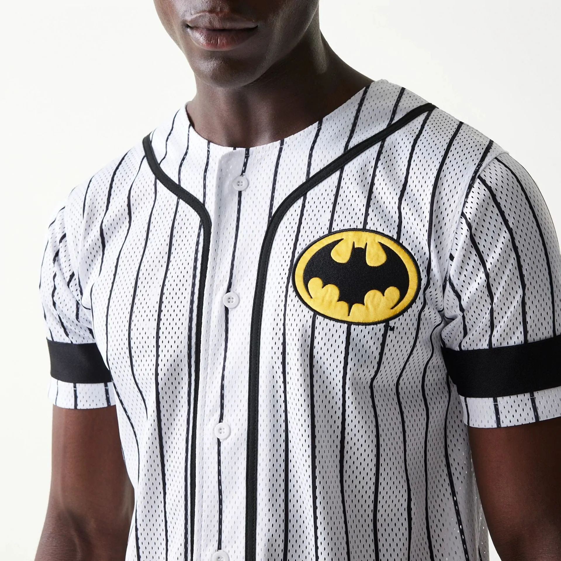 New Era Batman Pinstripe White Jersey Ultimate Fit