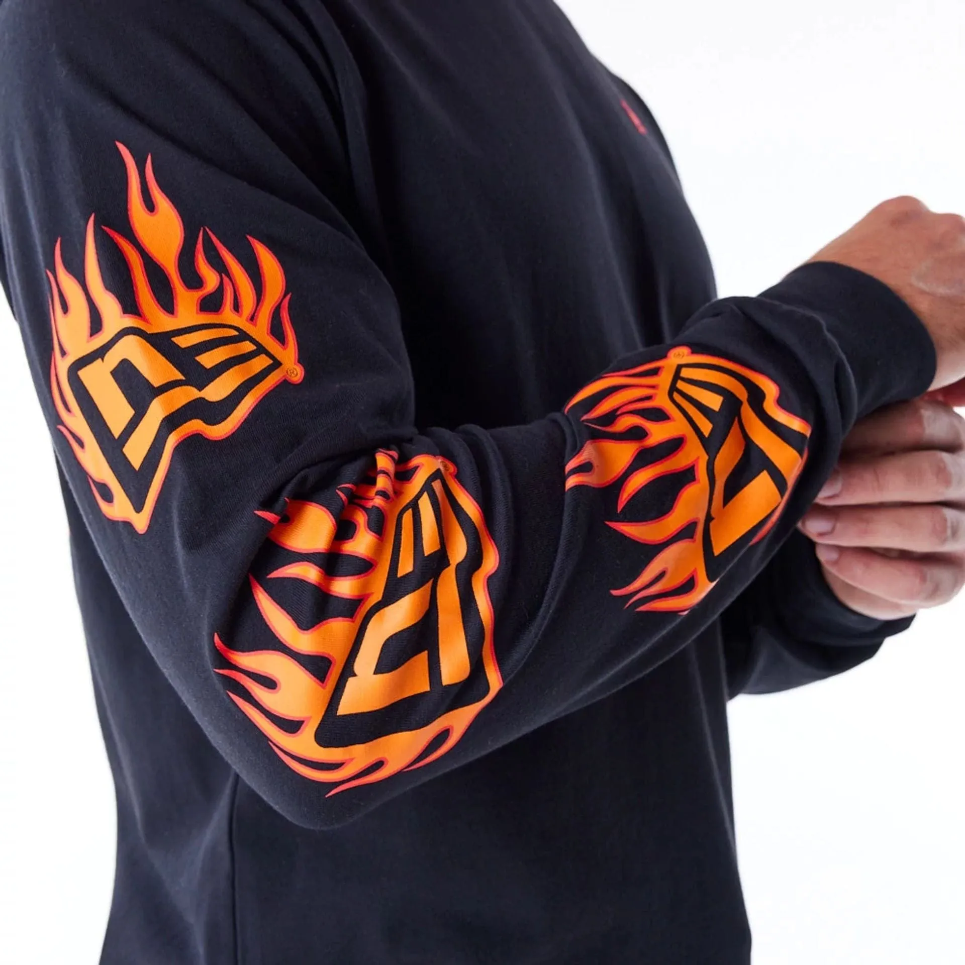 RecycledBlend New Era Flag Flame Black Long Sleeve T-Shirt