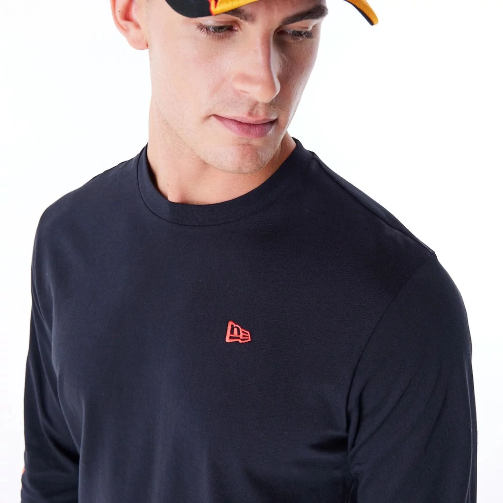 Quick Fit Wear New Era Flag Flame Black Long Sleeve T-Shirt