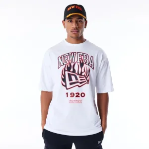 Cozy Wardrobe New Era Flag Flame White Oversized T-Shirt