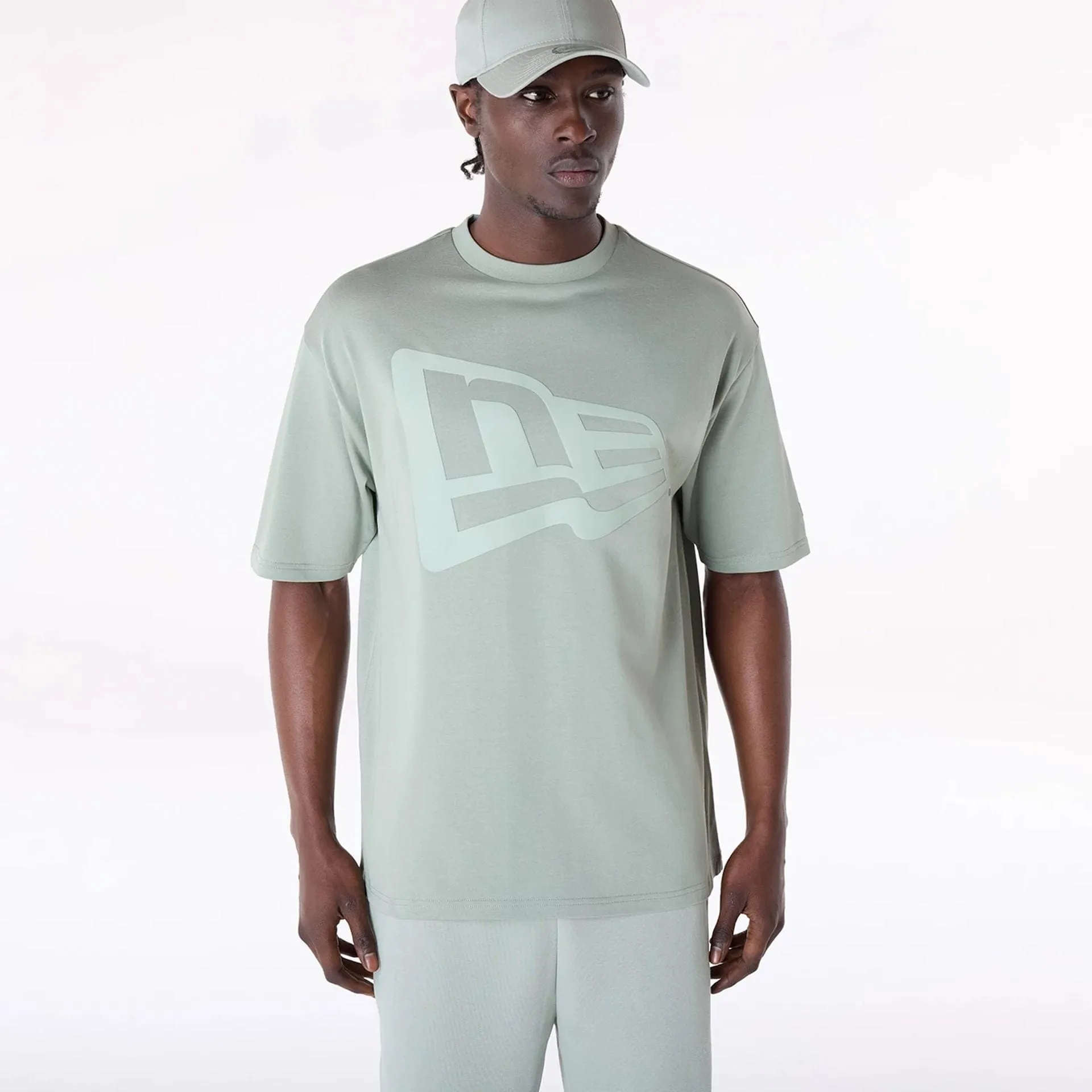 New Era Flag Pastel Green Oversized T-Shirt Quick-Drying Shirt Functional Fit