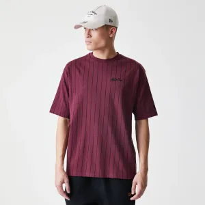 Eco Friendly Production New Era Pinstripe Dark Red Oversized T-Shirt