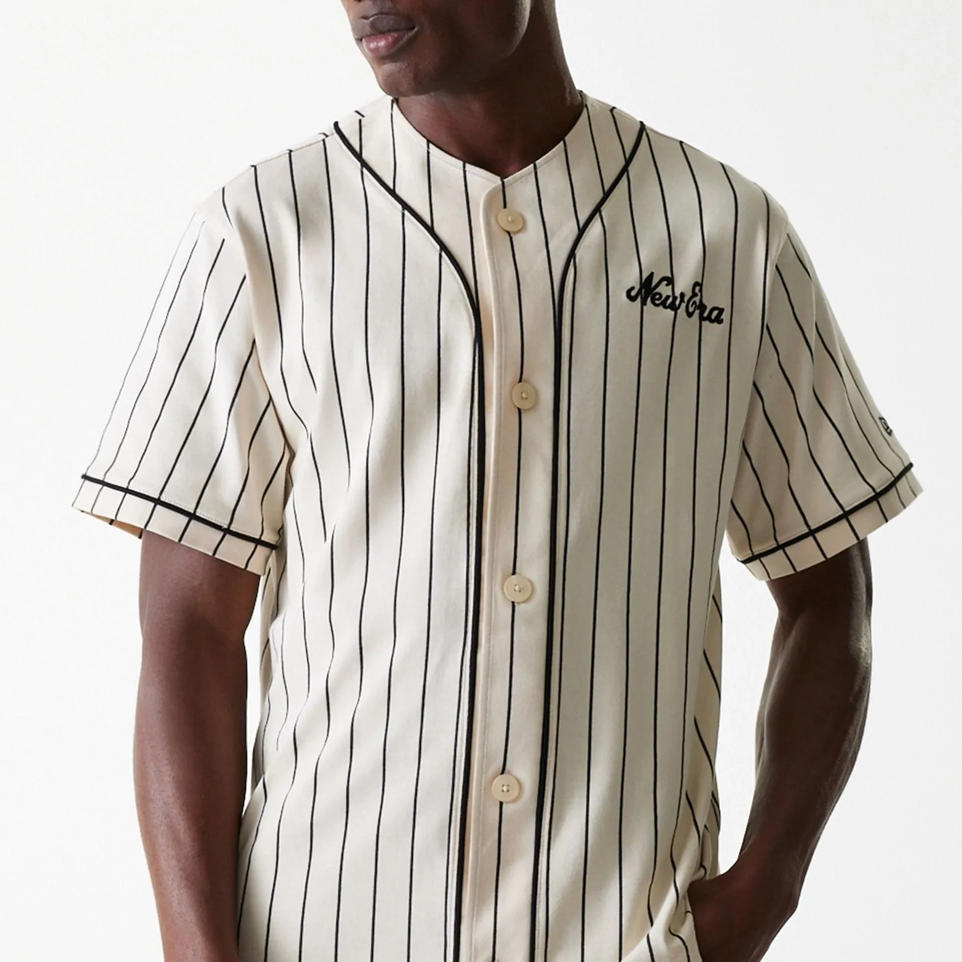 New Era Pinstripe Light Beige Jersey Comfy Essentials Wear
