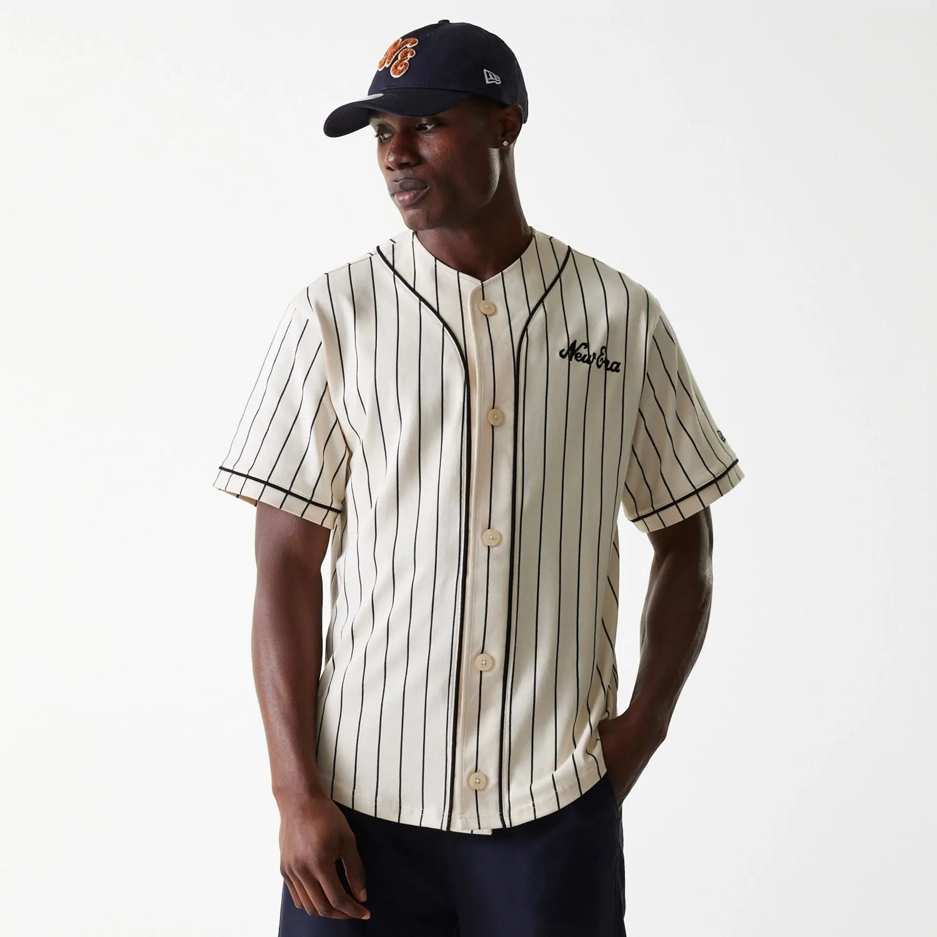 New Era Pinstripe Light Beige Jersey Luxurious Perfect Layer Wear