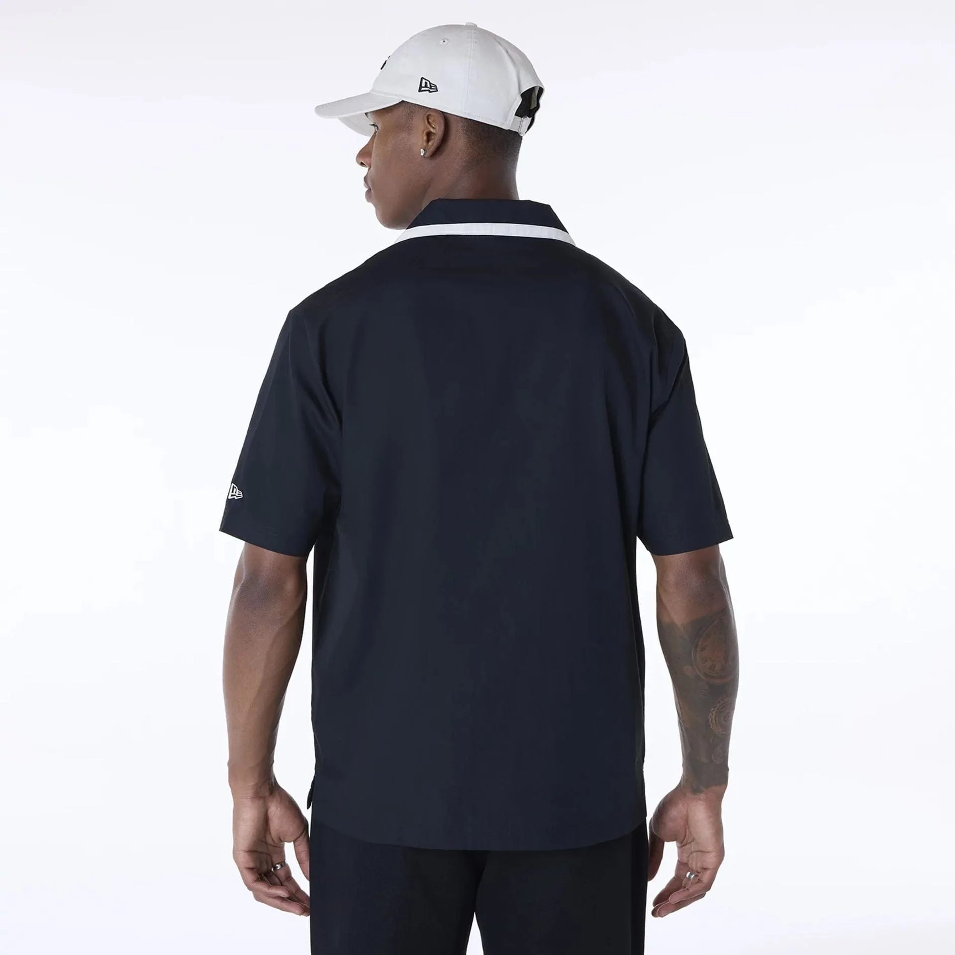Urban Casual Look Active Layering New Era Revere Black Short Sleeve Shirt