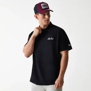 Stylish Wearable New Era Script Black Polo T-Shirt