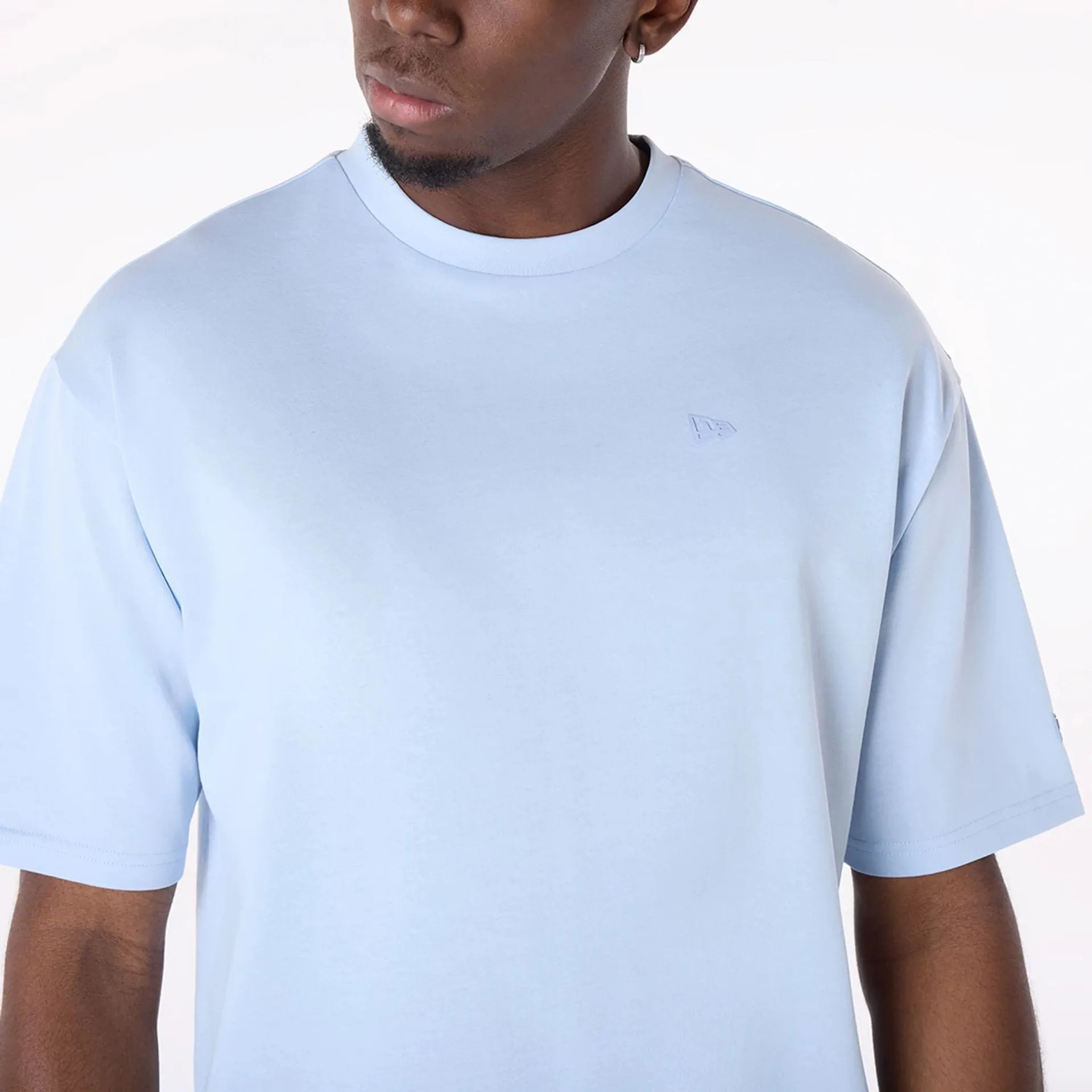 Quality Fabric OdorResistantTechnology New Era Sticker Pastel Blue Oversized T-Shirt