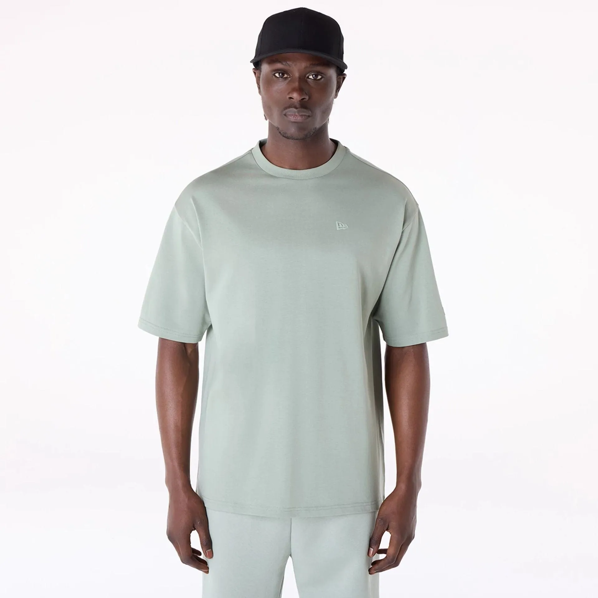 Ethically Sourced Cotton New Era Sticker Pastel Green Oversized T-Shirt