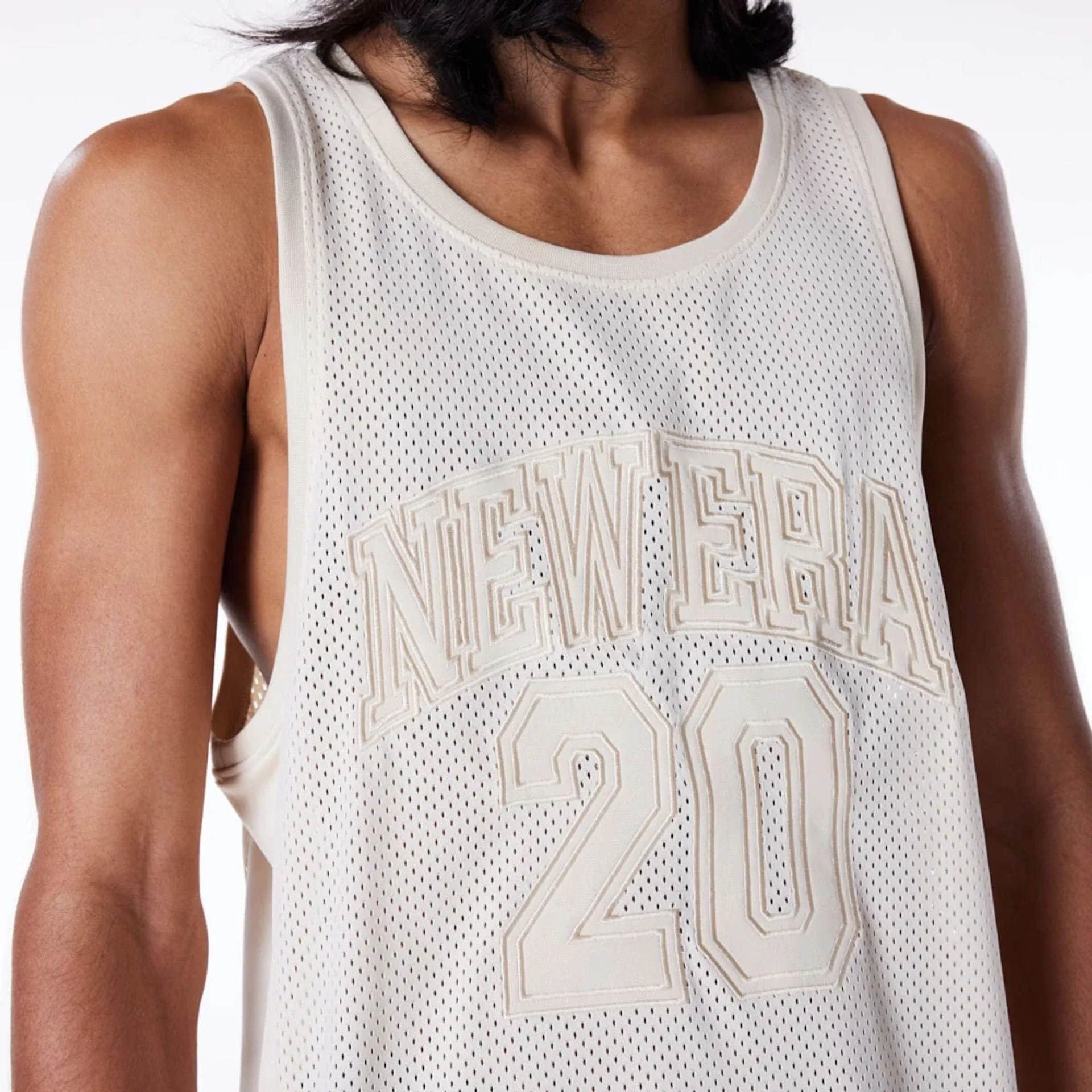 New Era Stone Mesh Tank Top Fun Prints Linen blend