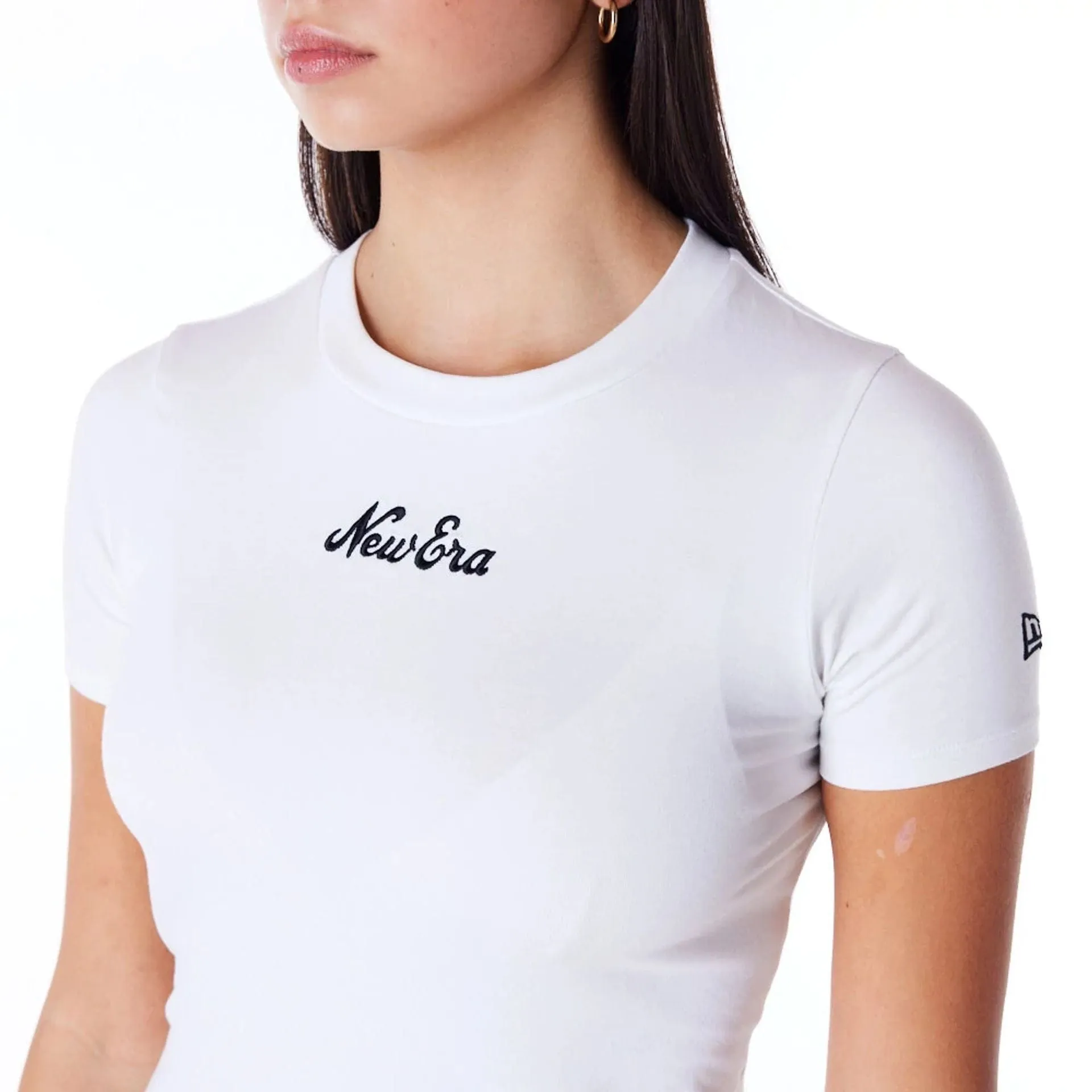 New Era Womens White Slim T-Shirt Modern Design Timeless Comfort Wear