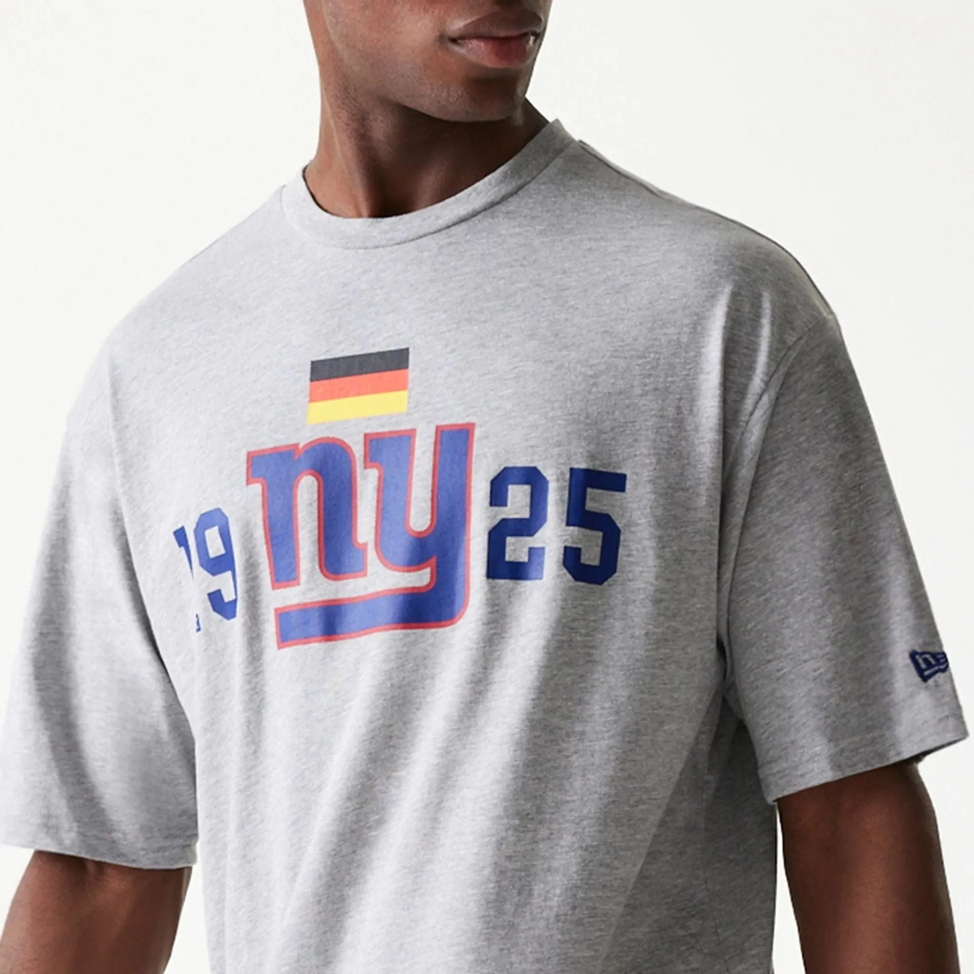 Sporty Chic Comfortable Layers New York Giants NFL Games Square Arch Grey Oversized T-Shirt