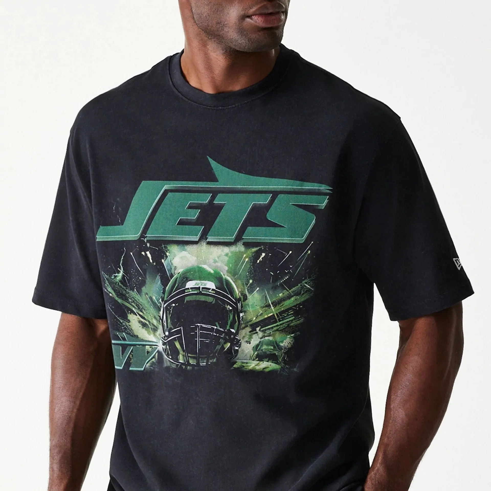 New York Jets NFL Games Premium Apparel Black Oversized T-Shirt Casual Chic Wear Quick Fit Performance