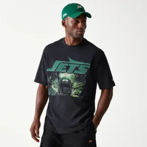 New York Jets NFL Games Premium Apparel Black Oversized T-Shirt Relaxed Waist