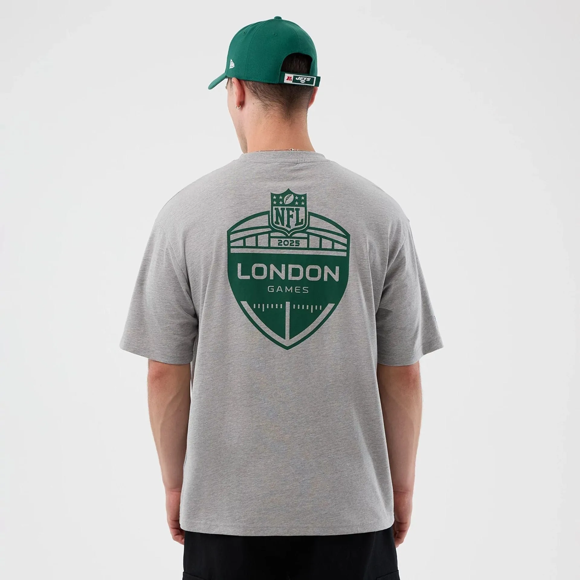 Sporty Fit New York Jets NFL International Series Games Grey Oversized T-Shirt