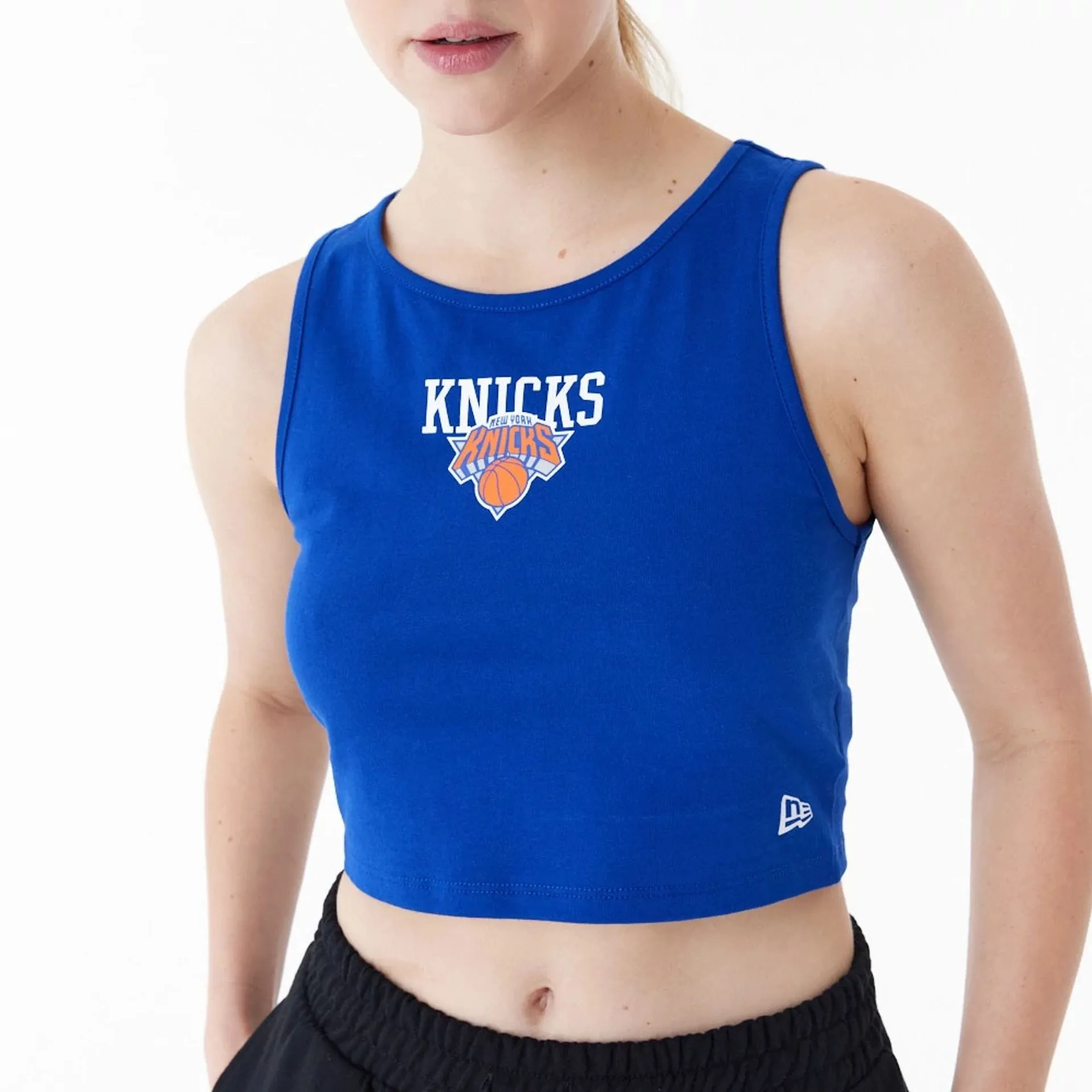 Comfortable Layer Cozy Feeling New York Knicks Womens NBA Team Logo Blue Crop Tank Top
