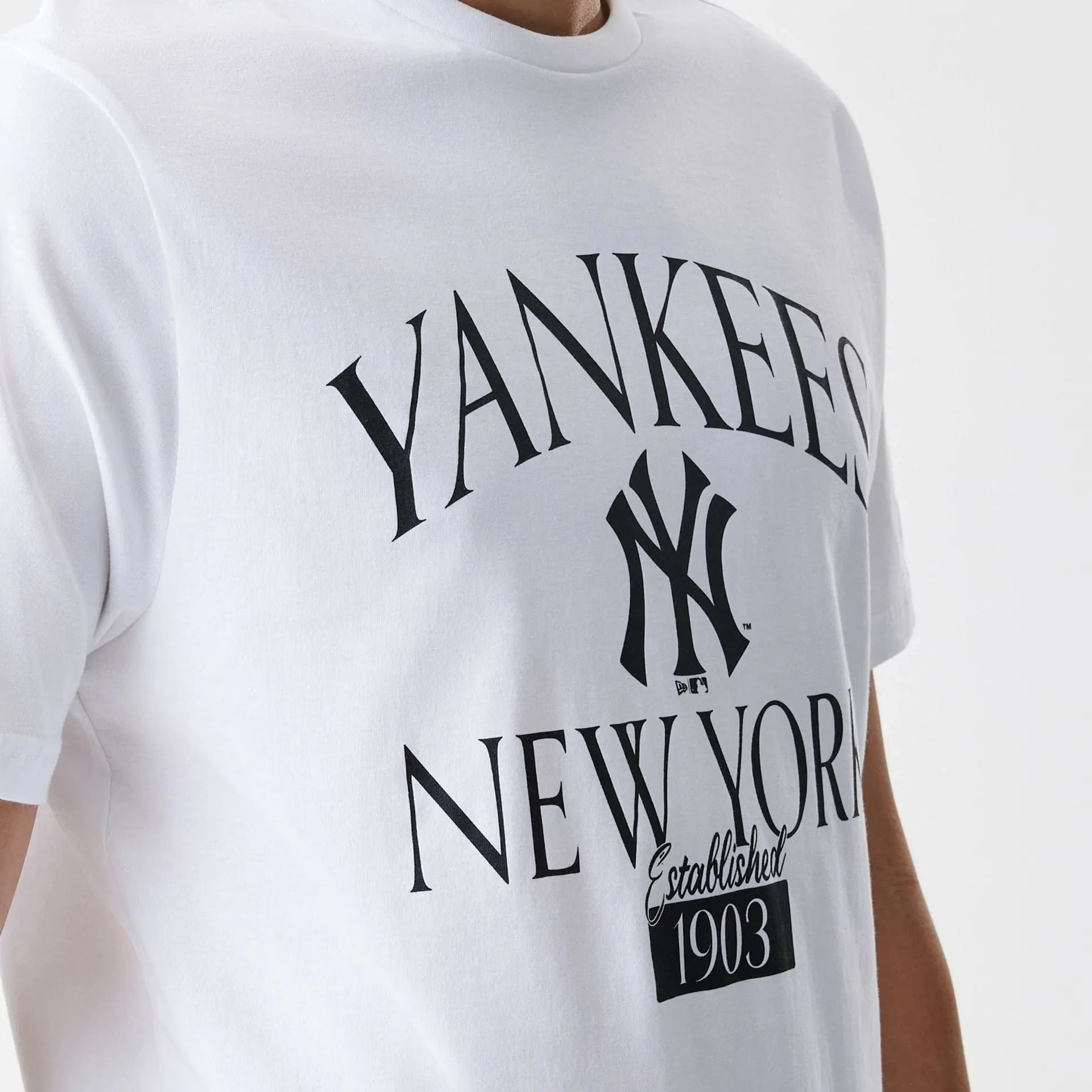 New York Yankees MLB Arch Wordmark White T-Shirt Fresh Vibes