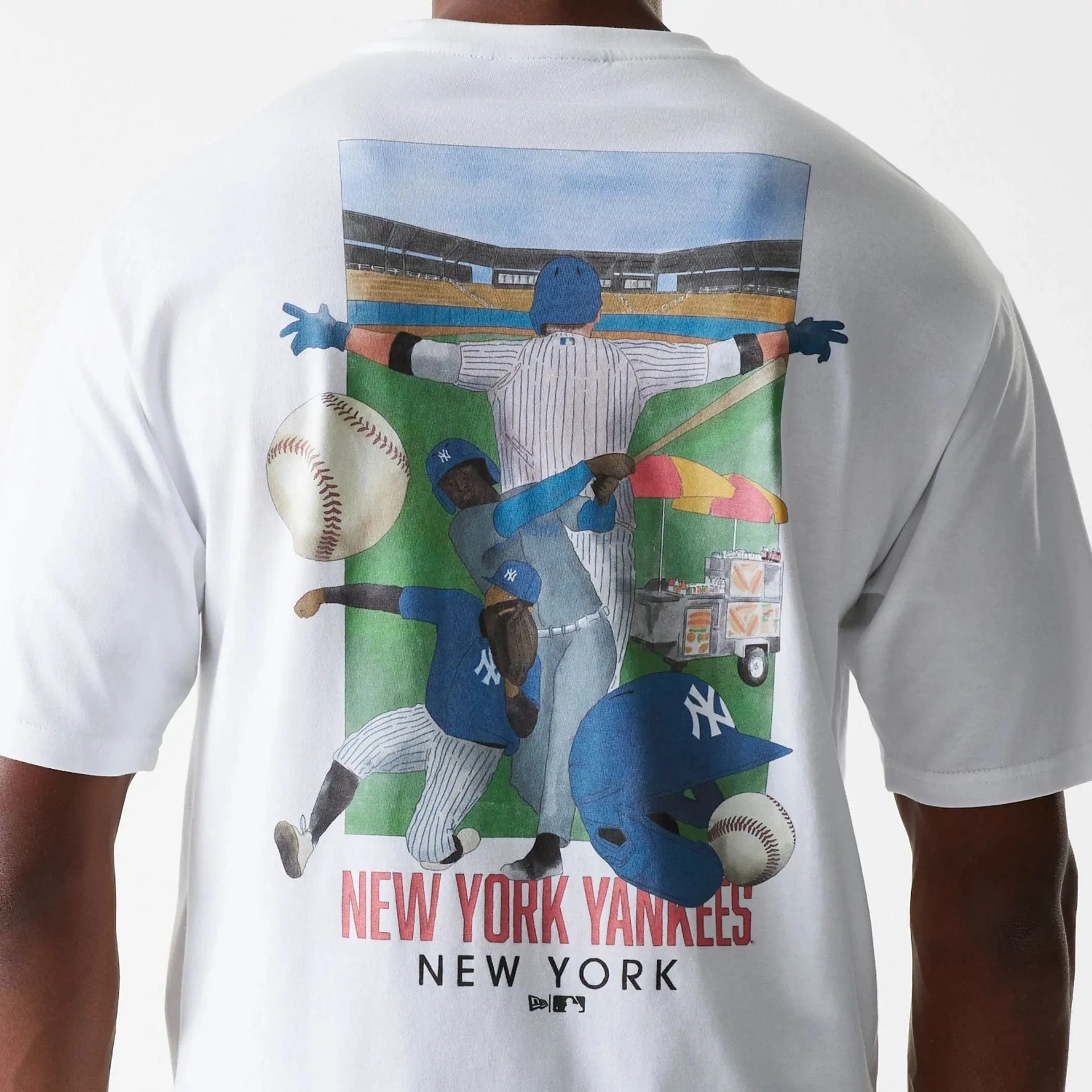 New York Yankees MLB Baseball Graphic White Oversized T-Shirt Casual Everyday Perfect Style