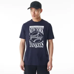 New York Yankees MLB Baseball Stack Navy T-Shirt Comfortable Look Light and Soft