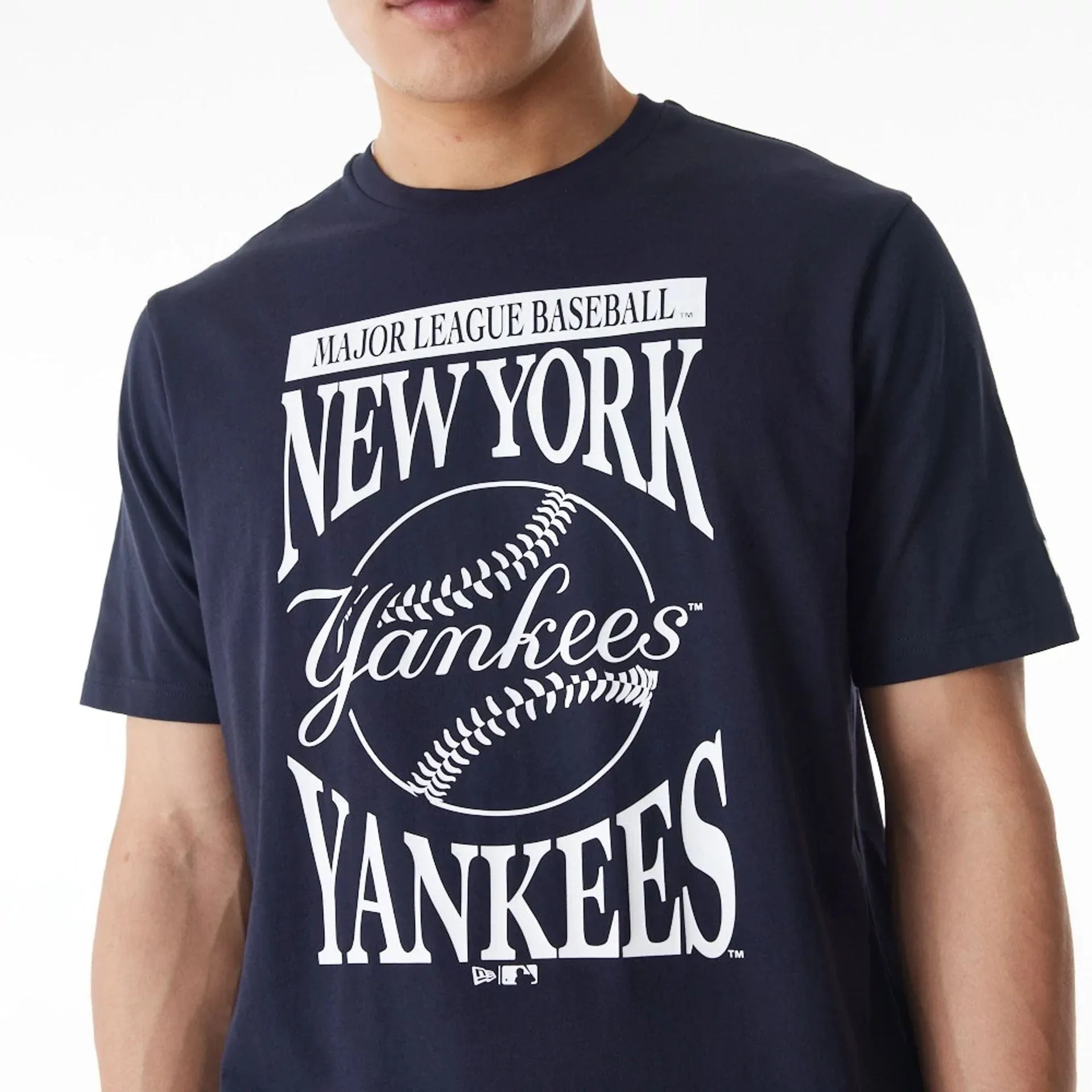 Moisture Control Fabric New York Yankees MLB Baseball Stack Navy T-Shirt