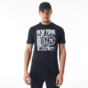 New York Yankees MLB Distressed Graphic Black T-Shirt Effortless Layer