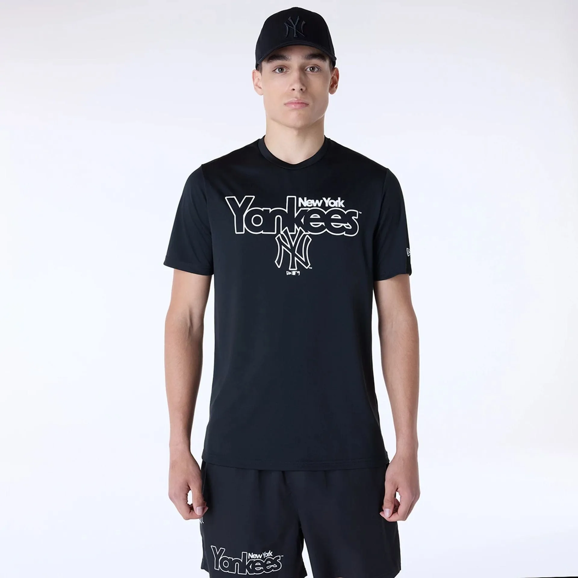 New York Yankees MLB Essentials Black T-Shirt High Density Knit