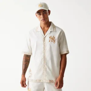 New York Yankees MLB Taping Open White Short Sleeve Shirt Soft Knit budget-friendly