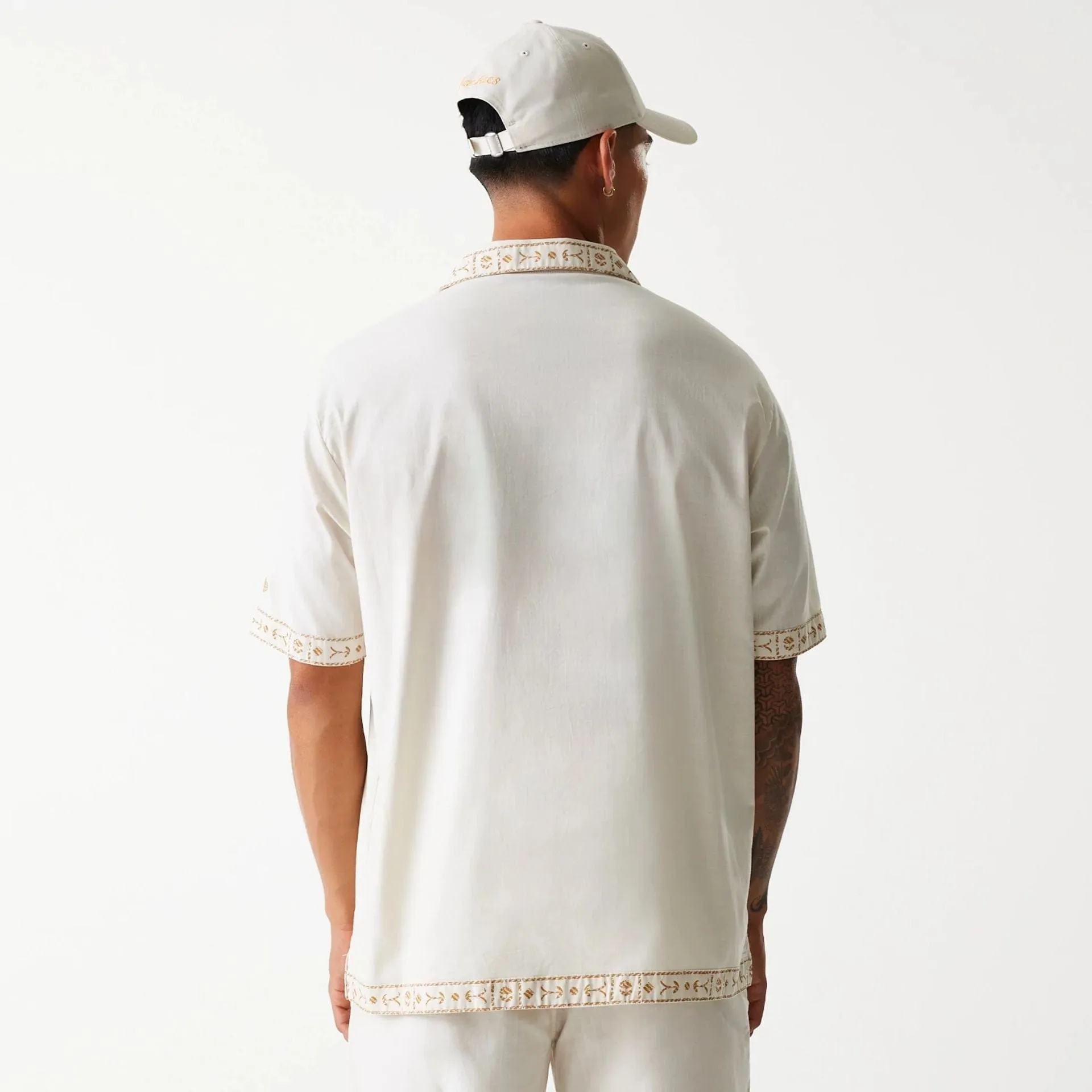 New York Yankees MLB Taping Open White Short Sleeve Shirt Sleek Layers